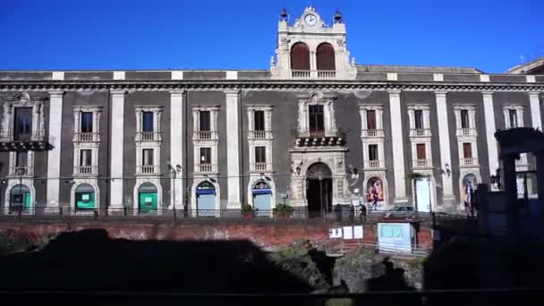 Catania Italy January Pemandangan Palazzo Tezzano Dan Stesicoro Square Pada — Stok Video