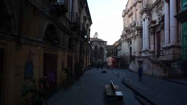 Catania Itálie Březen Pohled Dei Crociferi San Benedetto Arch Březnu — Stock video
