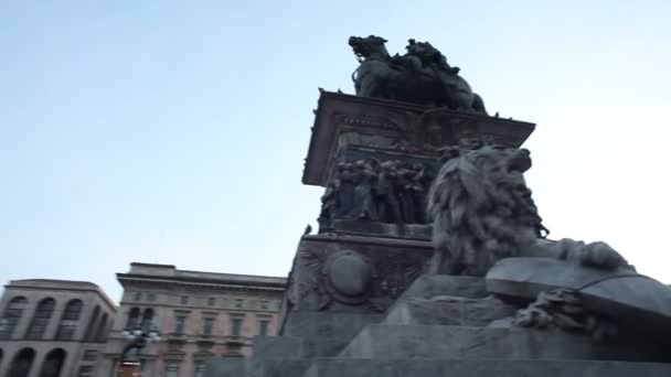 Milano Italia Gennaio Veduta Piazza Del Duomo Tramonto Del Gennaio — Video Stock