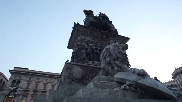 Milano Italia Gennaio Veduta Piazza Del Duomo Tramonto Del Gennaio — Video Stock