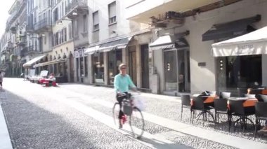 MİLAN, İTALYA - EYLÜL 04 Eylül 2015 'te Brera ilçesinin görüntüsü