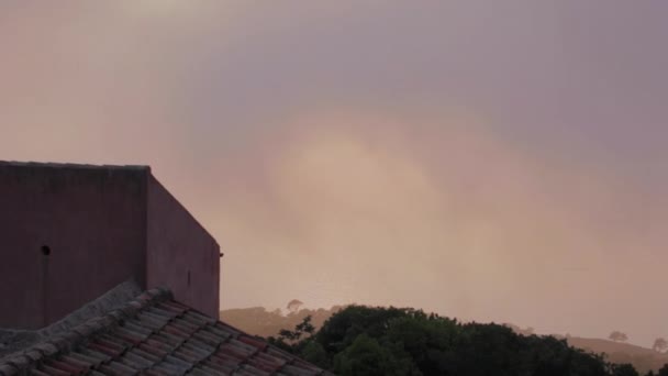 Vista Del Tramonto Sul Cielo Erice Italia — Video Stock