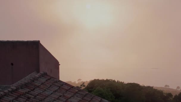 Vista Del Atardecer Cielo Erice Italia — Vídeo de stock