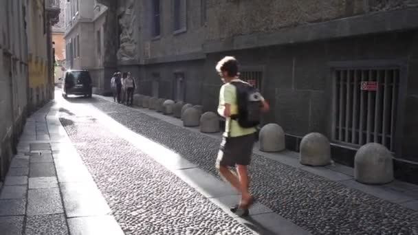 Milan Italien September Utsikt Över Stadsdelen Brera Den September 2015 — Stockvideo