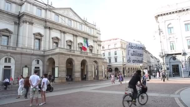 Milan Italy Σεπτεμβριοσ Άποψη Του Teatro Alla Scala Στις Σεπτεμβρίου — Αρχείο Βίντεο