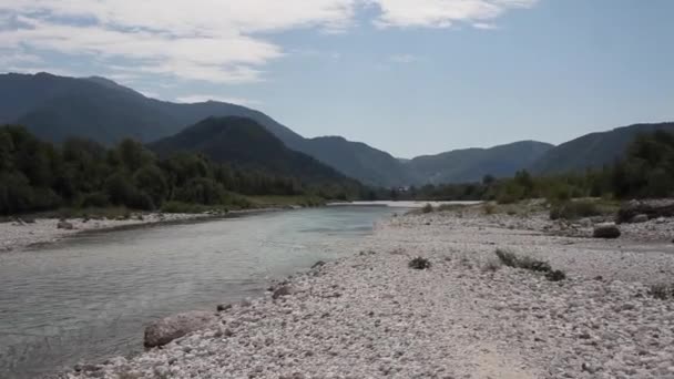 Widok Rzekę Soca Słowenia — Wideo stockowe
