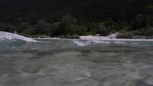 Uitzicht Rivier Soca Slovenië — Stockvideo