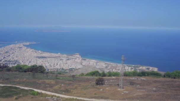 Vue Mer Trapani Depuis Funiculaire — Video