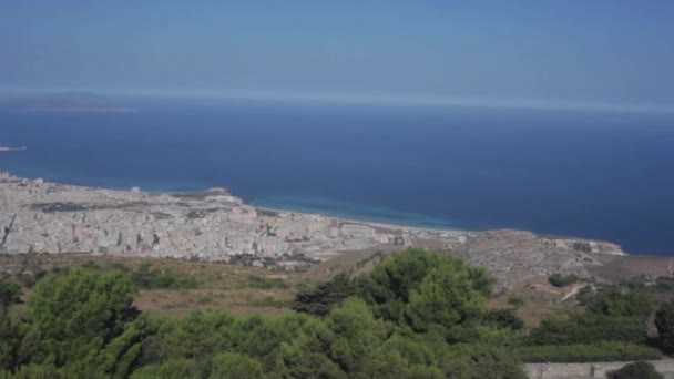 Vue Mer Trapani Depuis Funiculaire — Video