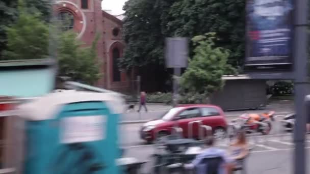 Milan Italy June Pemandangan Jalan Milan Dari Trem Pada Juni — Stok Video