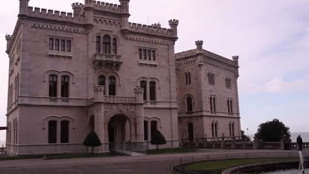 Vista Del Castillo Miramare Trieste Italia — Vídeo de stock