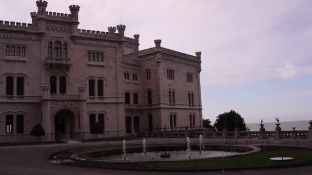 Vista Del Castillo Miramare Trieste Italia — Vídeos de Stock