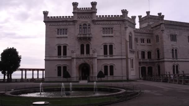 Vista Del Castillo Miramare Trieste Italia — Vídeos de Stock