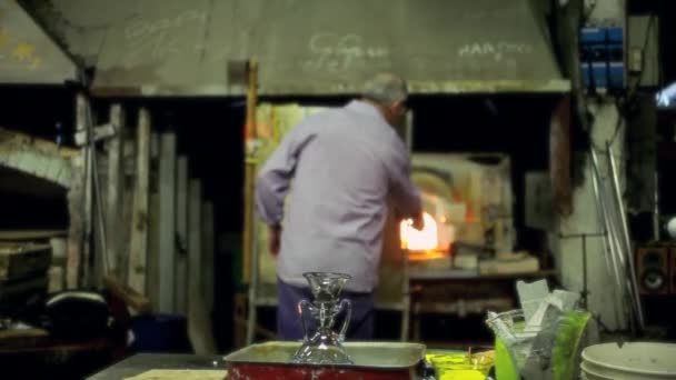 Murano Italia Aprile Vetreria Azione Nel Forno Murano Aprile 2014 — Video Stock