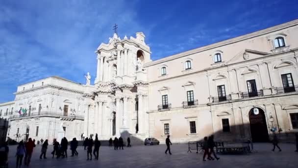 圣母玛利亚大教堂 Cattedrale Metropolitana Della Nativit Maria Naqussima 是西西里锡拉库扎 Syracuse 的一座古老的天主教教堂 — 图库视频影像