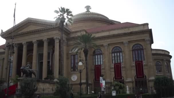 Palermo Italien December Utsikt Över Teatro Massimo Operahuset Palermo Den — Stockvideo