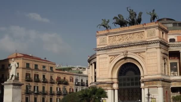 Palermo Italien Dezember Blick Auf Das Politeama Theater Dezember 2016 — Stockvideo