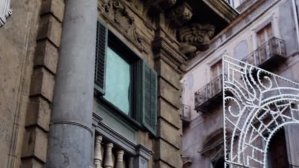 Palermo Italien Dezember Quattro Canti Offiziell Bekannt Als Piazza Vigliena — Stockvideo