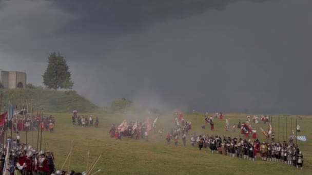 Palmanova Italien September Historiska Grupper Klädd Gamla Kläder Den Historiska — Stockvideo