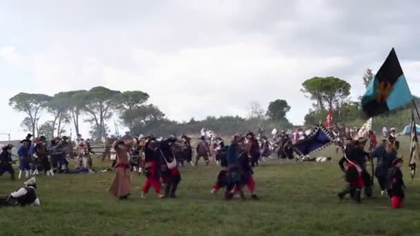 Palmanova Itália Setembro Grupos Históricos Vestidos Com Roupas Antigas Durante — Vídeo de Stock