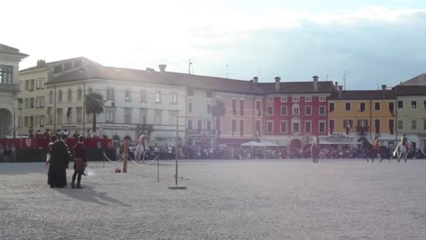 Palmanova Italie Septembre Giostra Della Quintana Tournoi Historique Joutes Les — Video