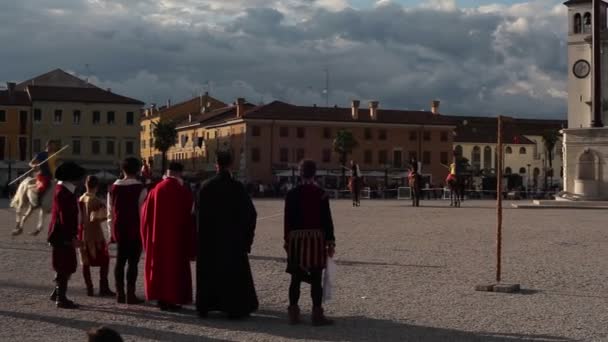 Palmanova Włochy Wrzesień Giostra Della Quintana Historyczny Turniej Rycerski Którym — Wideo stockowe