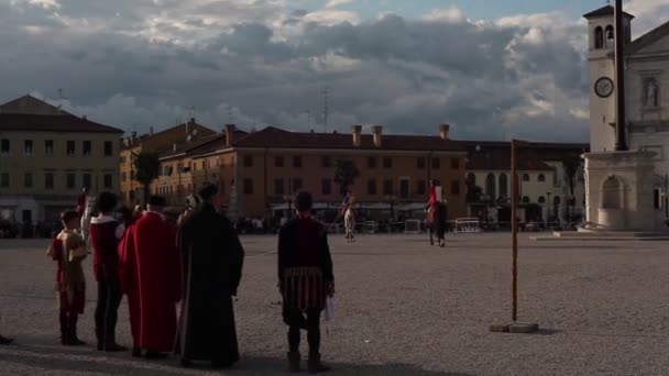 Palmanova Itália Setembro Giostra Della Quintana Torneio Jousting Histórico Onde — Vídeo de Stock