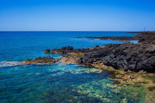 Вид Живописную Скалу Лава Острове Линкольн Сицилия — стоковое фото