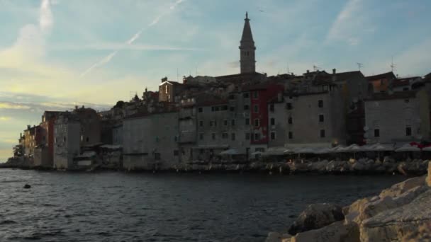 Pohled Malé Město Rovinj Istrii Chorvatsko — Stock video