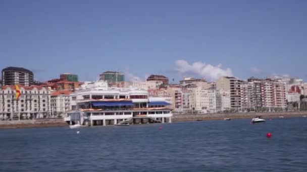 Vista Santander Barco Balsa — Vídeo de Stock