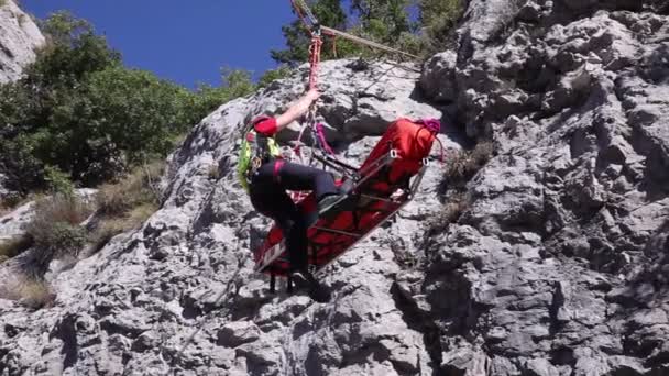 Trieste Italia Septiembre Patrulla Rescate Acción Durante Una Asistencia Septiembre — Vídeo de stock