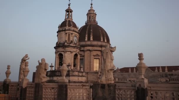 Vista Superior Catedral Catania Dedicada Santa Ágata — Vídeos de Stock