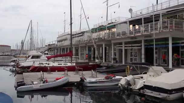 Båt Trieste Pier Italien — Stockvideo