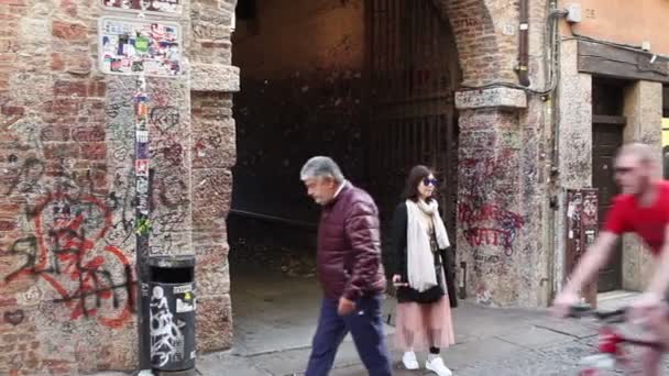 Verona Włochy Kwiecień Wejście Słynnego Domu Julii Weronie Kwietnia 2017 — Wideo stockowe