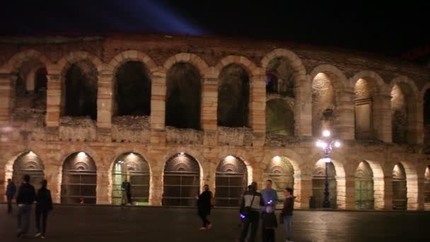 Verona Italia Abril Vista Del Anfiteatro Verona Atardecer Del Abril — Vídeos de Stock