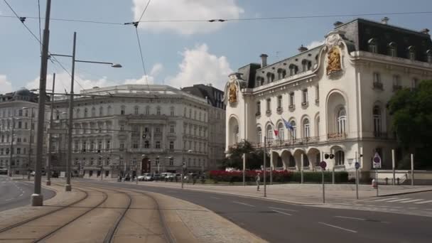 Vienna Áustria Maio Vista Edifício Histórico Viena Casa Embaixada Francesa — Vídeo de Stock