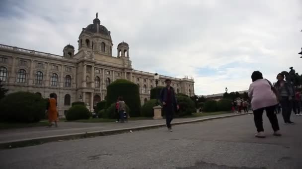 Vienna Austria May Pemandangan Maria Theresien Platz Yang Terkenal Pada — Stok Video