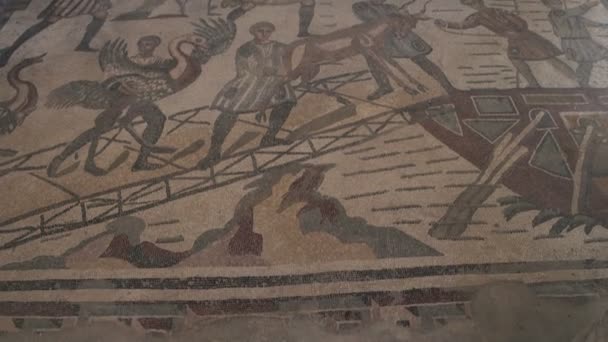 Piazza Armerina Italia Aprile Mosaici Della Villa Romana Del Casale — Video Stock