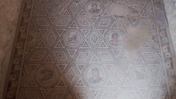Piazza Armerina Itália Abril Mosaicos Villa Romana Del Casale Famosos — Vídeo de Stock