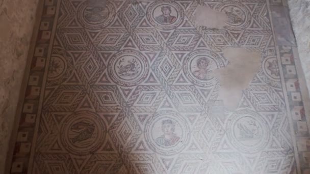 Piazza Armerina Italia Aprile Mosaici Villa Romana Del Casale Famosi — Video Stock