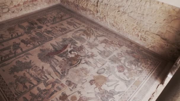 Piazza Armerina Italia Abril Mosaicos Villa Romana Del Casale Famosos — Vídeos de Stock