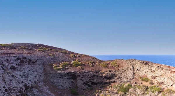 Вид Море Линчмор Вершине Вулкана Фалло Остров Пеладжи Сицилия — стоковое фото