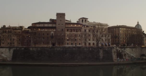 Uitzicht Vittorio Emanuele Brug Rome Italië — Stockvideo