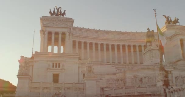 Rome Italië Januari Vroeg Ochtend Uitzicht Het Nationaal Monument Voor — Stockvideo