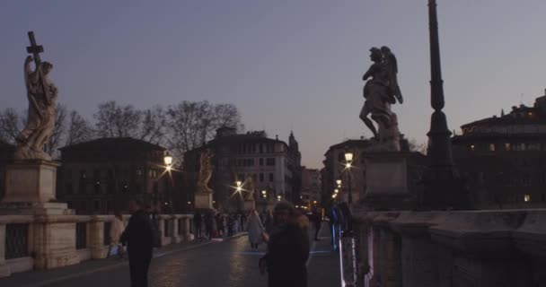 在罗马的埃利安桥或庞斯埃利斯桥的视图 意大利 — 图库视频影像