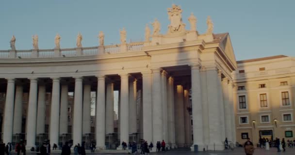 Roma Italia Enero Vista Las Columnatas Plaza San Pedro Enero — Vídeo de stock