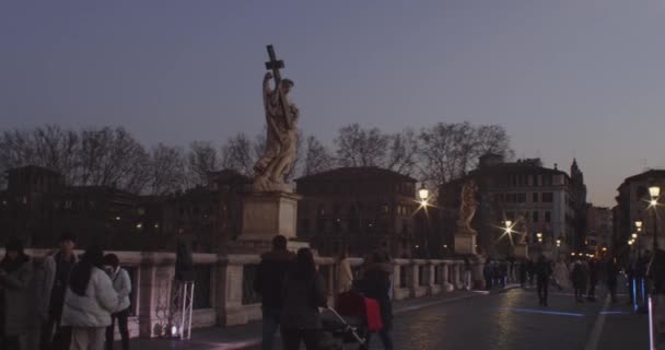 Uitzicht Brug Genaamd Aelian Bridge Pons Aelius Rome Italië — Stockvideo