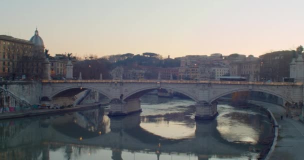 Roma Itália Janeiro Vista Ponte Vittorio Emanuele Janeiro 2020 — Vídeo de Stock