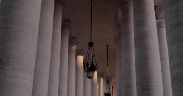 Vista Las Columnatas Plaza San Pedro Roma — Vídeos de Stock