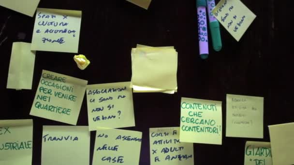 Table Noire Pleine Post Coloré Note Langue Italienne Les Concepts — Video